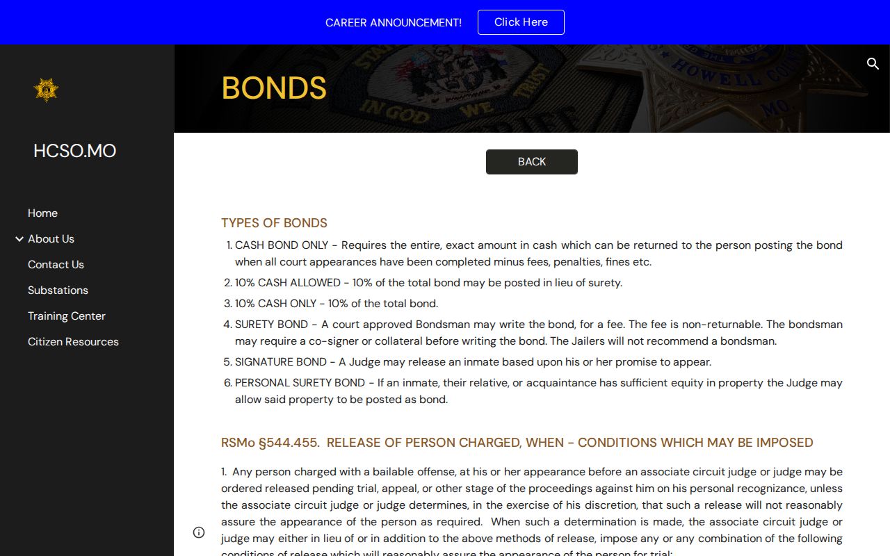 Howell County 24-hour release bond information