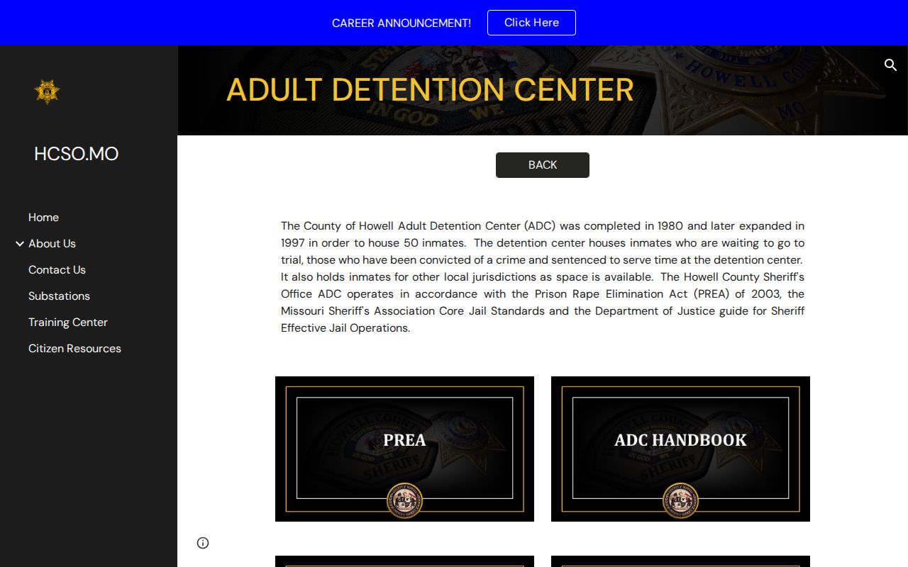 Howell County Adult Detention Center release records facility page