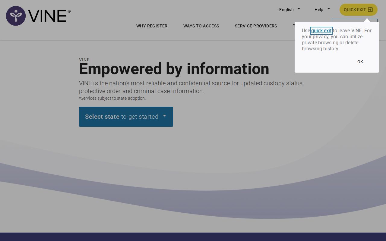 Missouri VINELink person search and notification portal